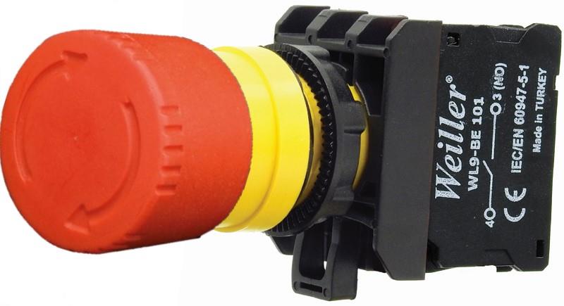 Ø30mm Plastik Kafa Mantar Acil Stop Buton