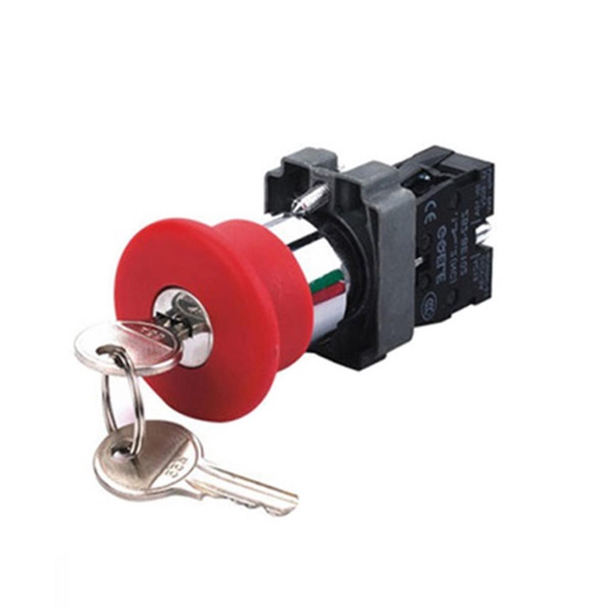 Ø40mm Metal Kafa Anahtarlı Acil Stop (EMERGENCY) Butonu