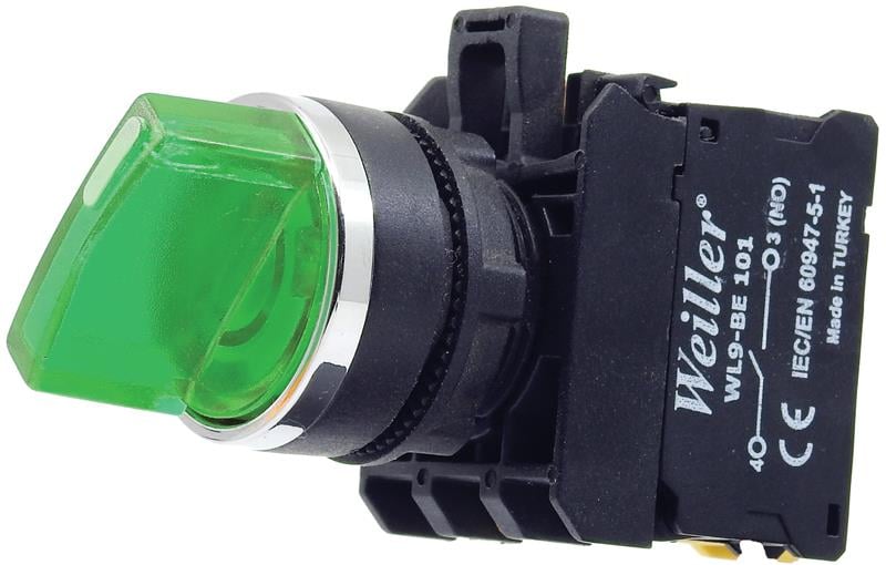 0-1 Metal Kaplamalı Ledli Kalıcı Mandal Buton 10-30VAC-DC
