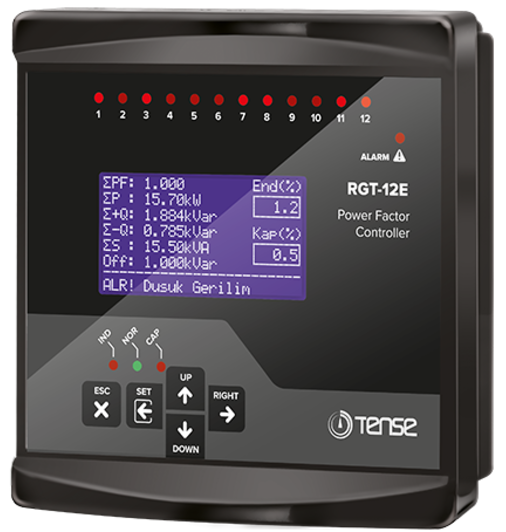 12 Kad. 3 Faz Reaktif Güç Kontrol Rölesi,Jeneratör Kompanzasyon 