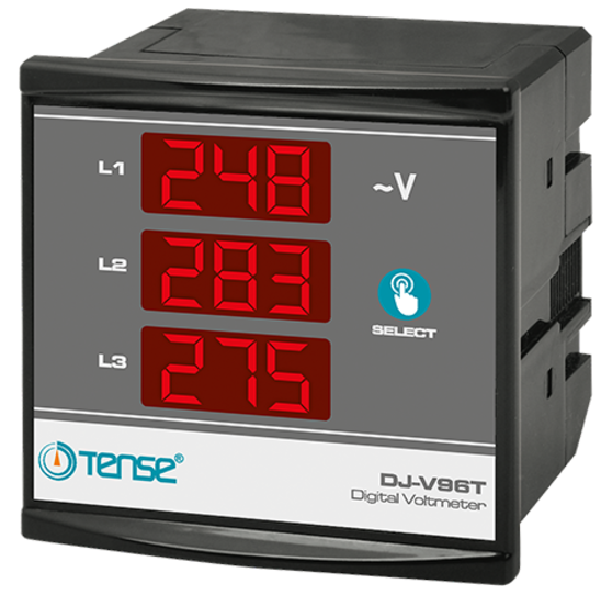 Dijital 3 Faz Voltmetre 96x96mm (1-500V AC)