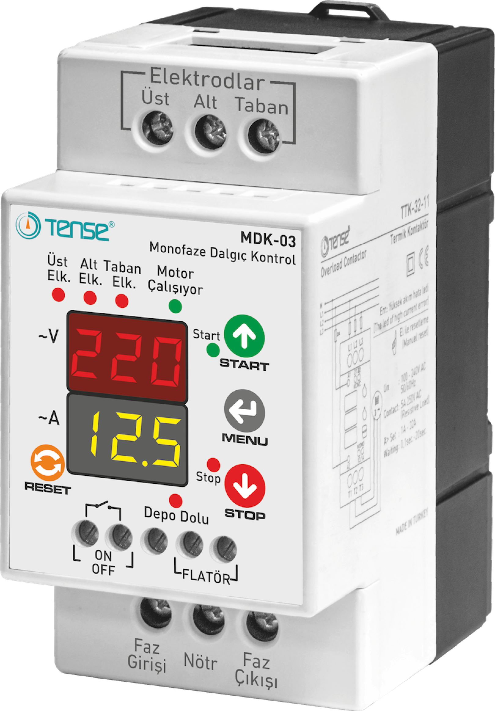 Dijital Monofaze Kontaktörlü Dalgıç Kontrol Rölesi(  1A -30A direkt çalışma)