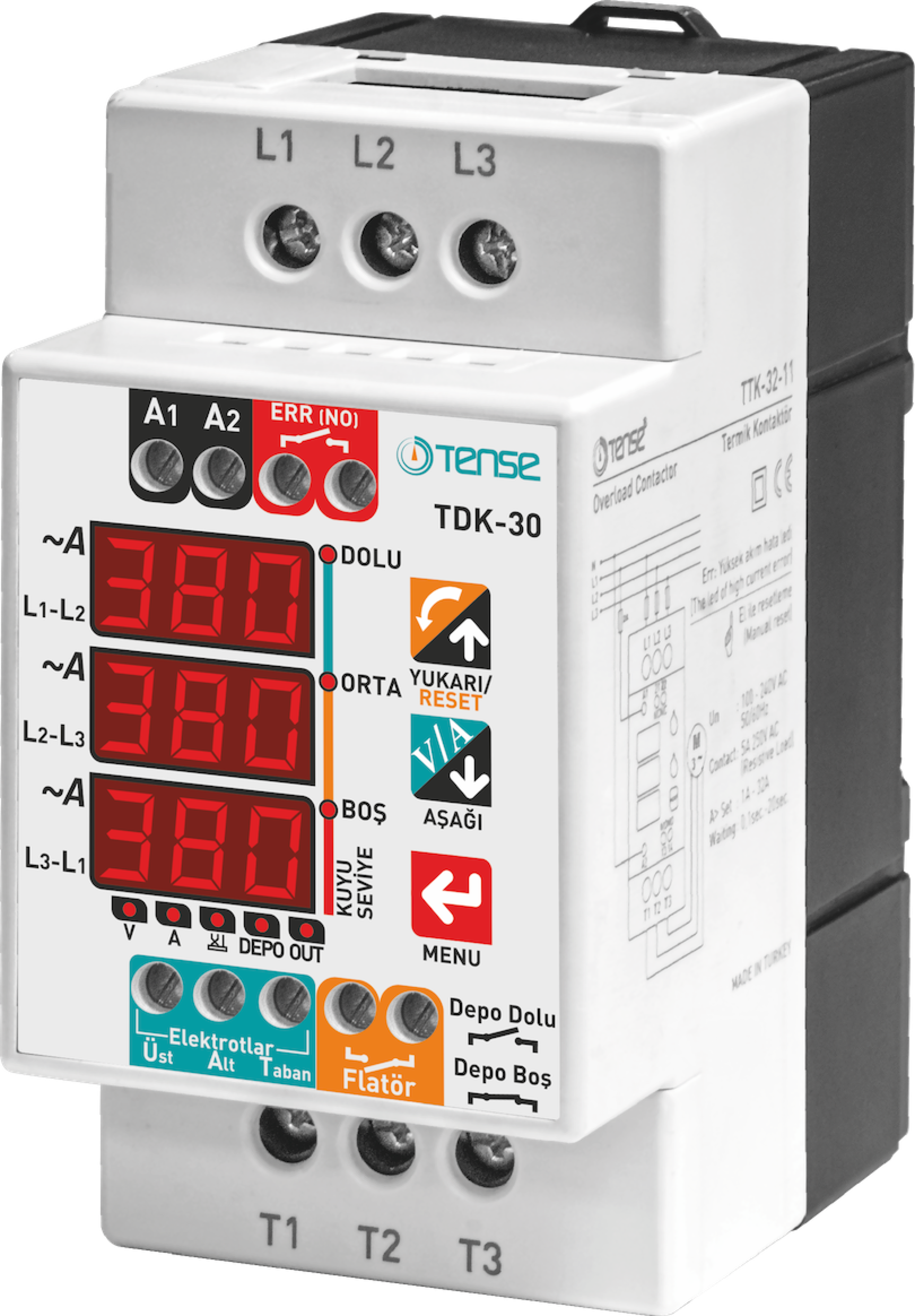 Dijital Trifaze Kontaktörlü Dalgıç Kontrol Rölesi(  1A -30A direkt çalışma)