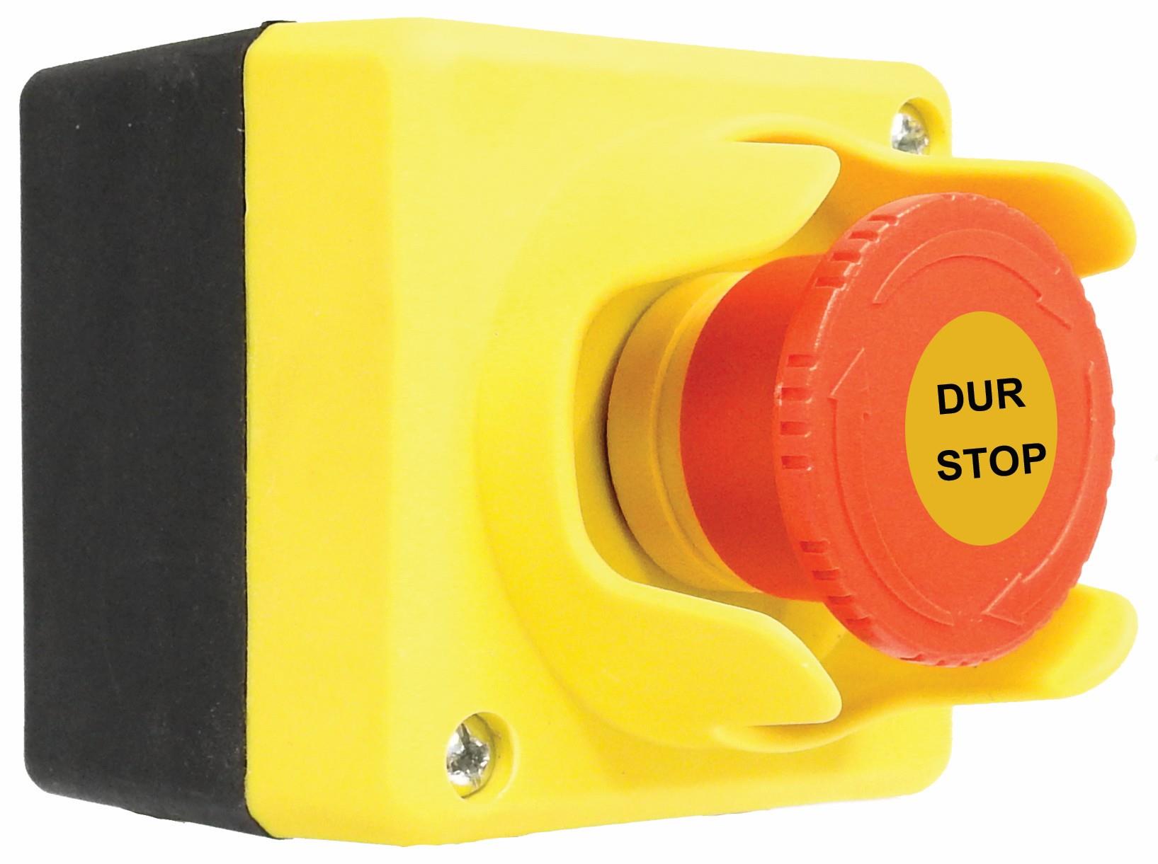 PLASTİK KUTULU KORUMALI ACİL STOP BUTONU