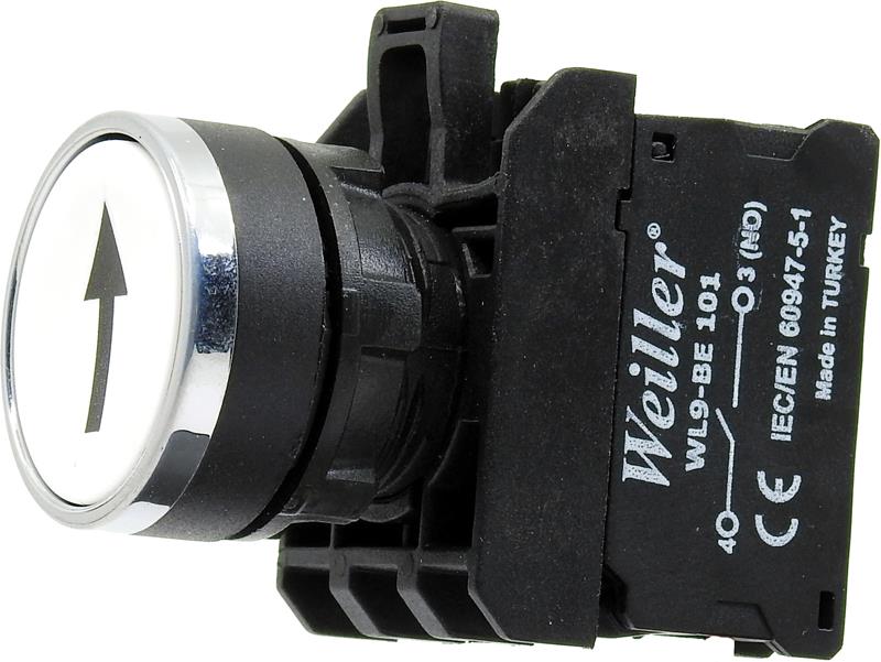 Ø22mm. Metal Kaplamalı İşaretli Yaylı Start Butonu