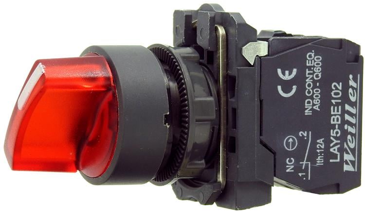 Ø22mm 1-0-2 Kalıcı Ledli Mandal Buton 10-30VAC-DC