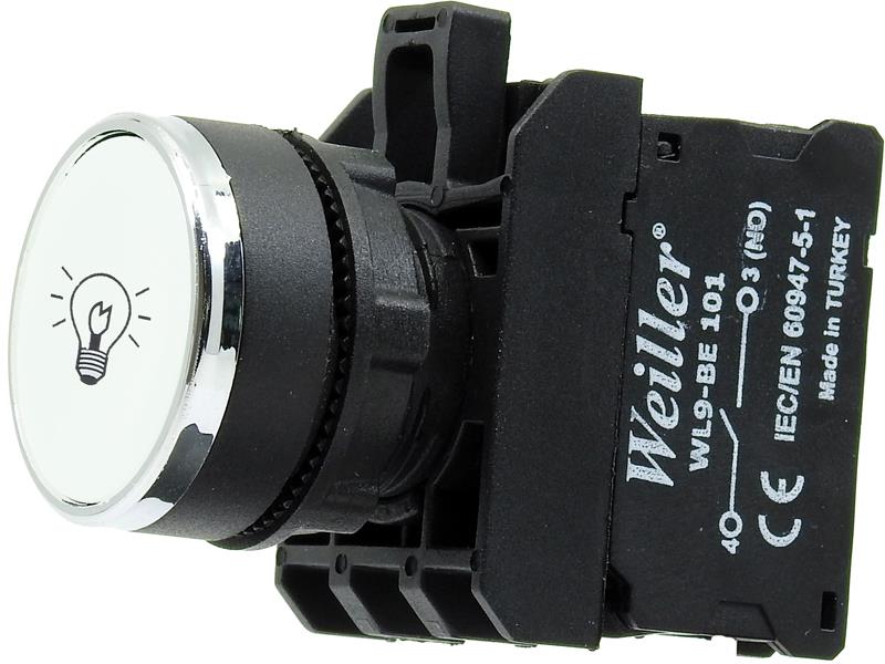 Ø22mm. Metal Kaplamalı İşaretli Yaylı Start Butonu