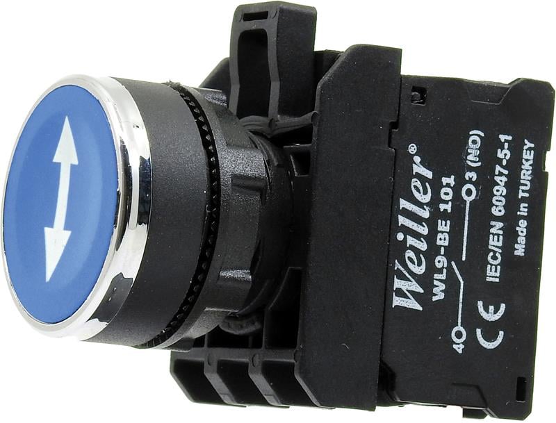 Ø22mm. Metal Kaplamalı İşaretli Yaylı Start Butonu