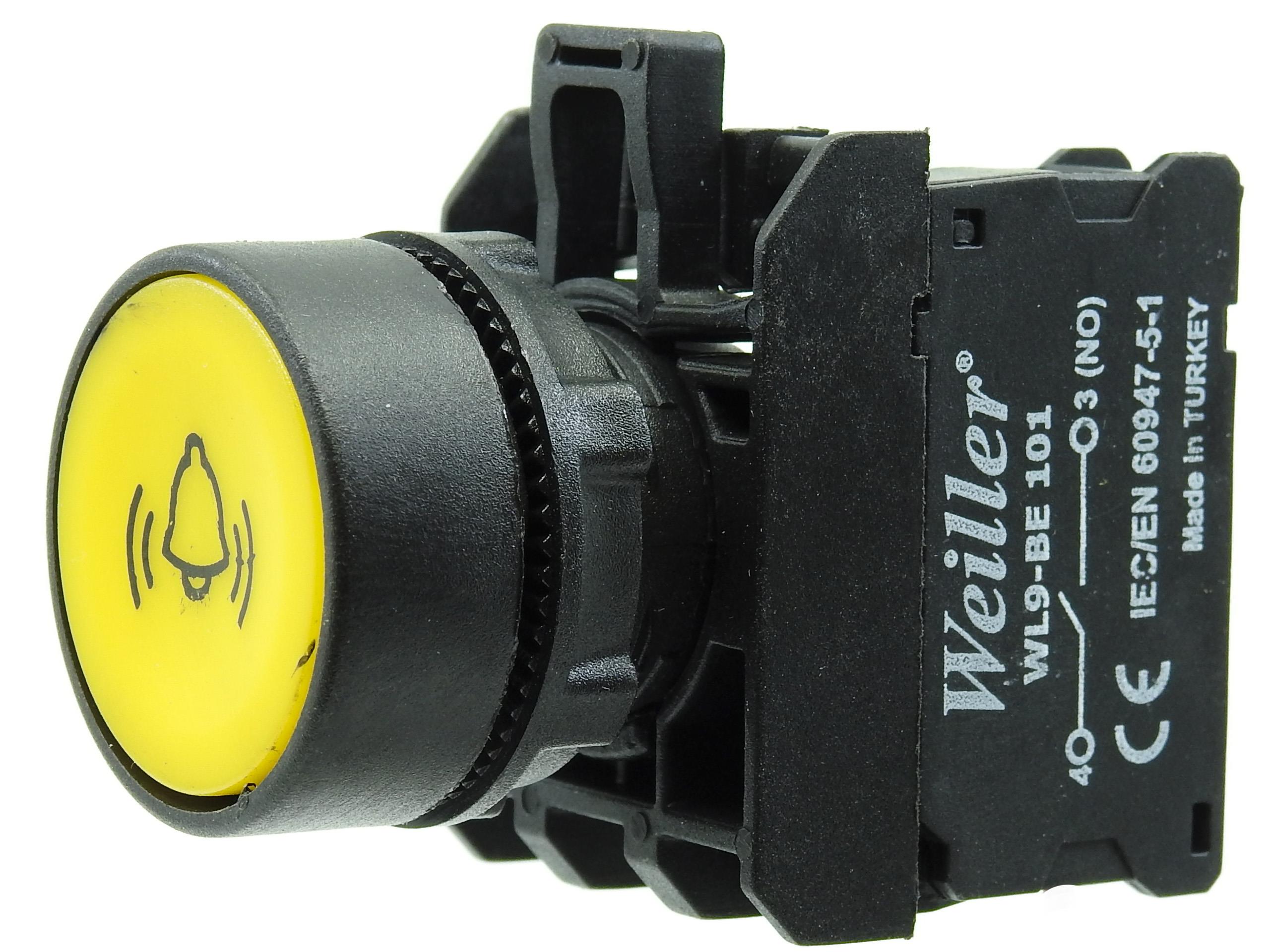 Ø22mm. Plastik İşaretli Yaylı Start Butonu