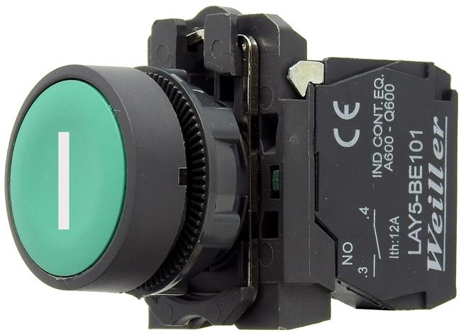 Ø22mm. Plastik İşaretli Yaylı Start Butonu