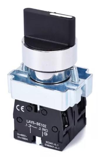 Ø22mm Metal ( 1-0-2 ) Kayıcı (Yaylı) Mandal Buton