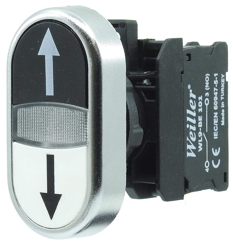 Ø22mm Metal Kaplamalı Yukarı - Aşağı Oklu İkiz Buton