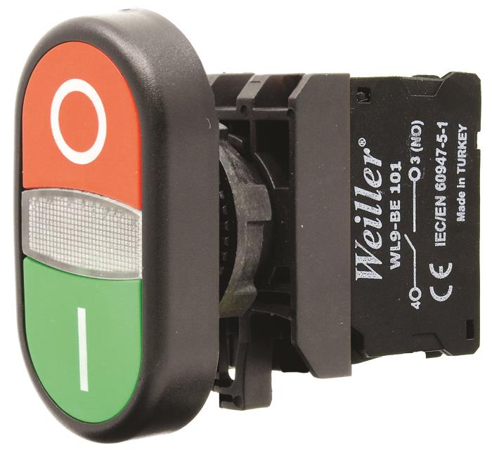 Ø22mm Plastik İşaretli İkiz Buton