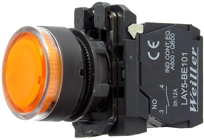 Ø22mm Plastik Ledli Yaylı Start Buton 110-240VAC