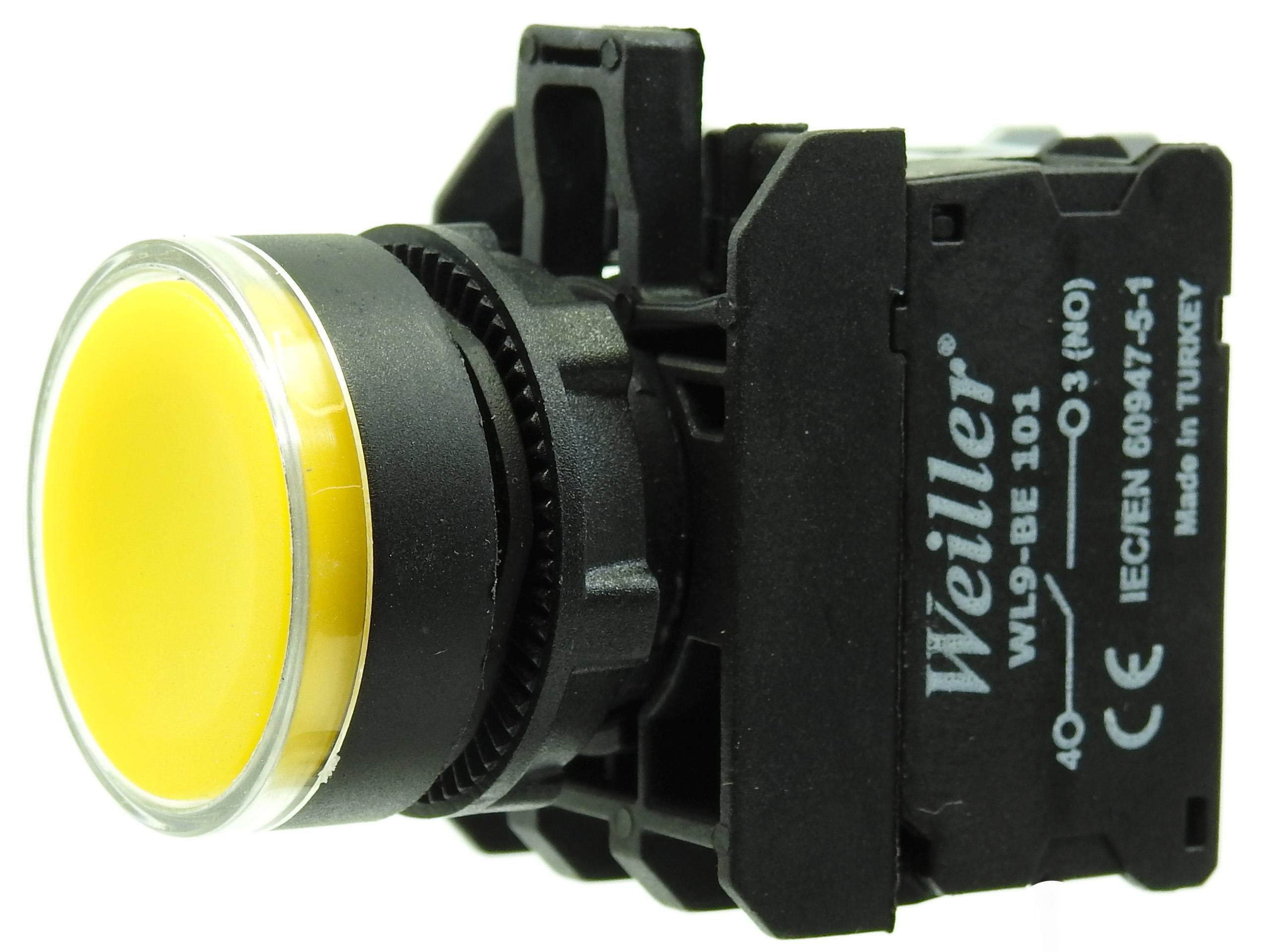 Ø22mm Plastik Ledli Yaylı Stop Buton 240VAC