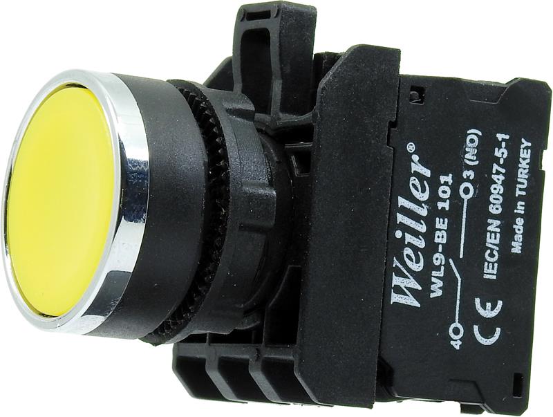 Ø22mm Plastik Metal Kaplamalı Ledli Yaylı Start Buton 24VAC-DC