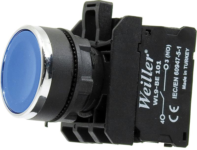 Ø22mm Plastik Metal Kaplamalı Ledli Yaylı Start Buton 24VAC-DC