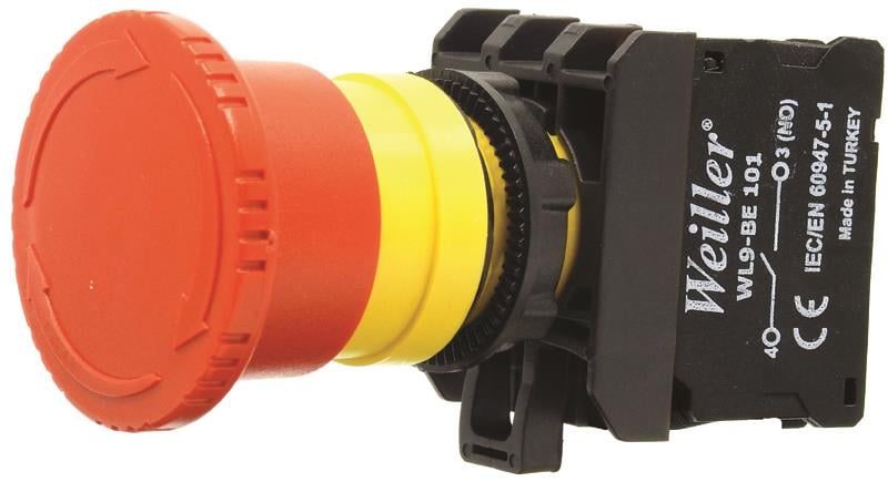 Ø40mm Plastik Kafa Mantar Acil Stop Buton 1NC
