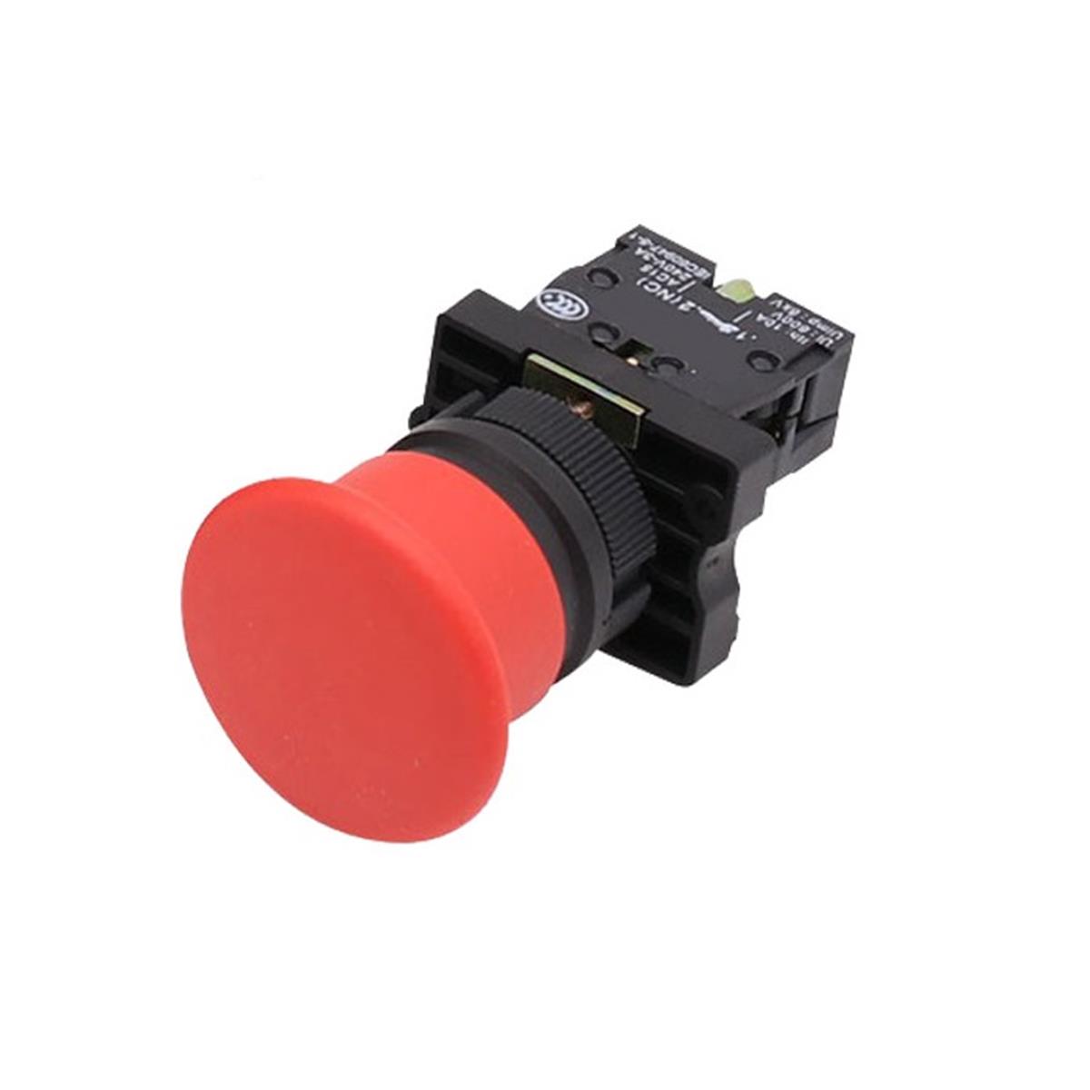 Ø40mm Plastik Kafa Mantar Yaylı Stop Butonu