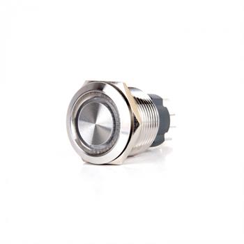 Ø19mm. Metal Halka Ledli Yuvarlak Yaylı Buton