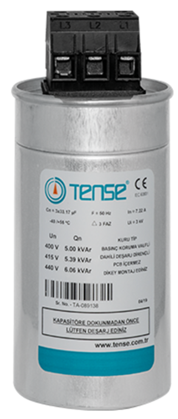 0.5 kvar/400V Trifaze kondansatör