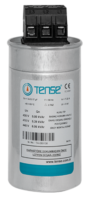 7.5 kvar/400V Trifaze kondansatör
