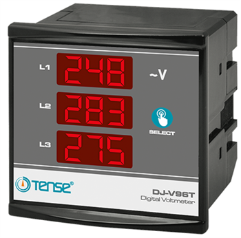 Dijital 3 Faz Voltmetre 96x96mm (1-500V AC)