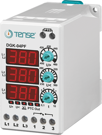 Dijital NÖTRSÜZ,PTC'Lİ Aşırı-Düşük Ayarlı Faz Sıralı Trifaze Gerilim Kontrol Rölesi