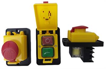 ON-OFF 6 Pinli 250V. 16A. Aşırı Yük Korumalı (Termikli) Gönye Kesme ve Makina Şalteri Koruma Kapaklı