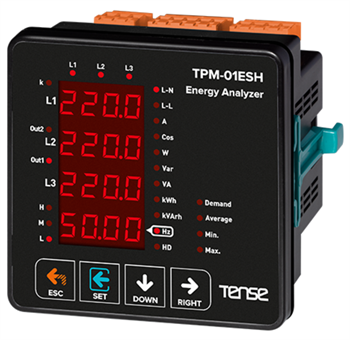 Şebeke Analizörleri (2-31.Harmonik Ölç,RS-485 Hab,2 Röle çıkış,1 Dij. İnput,LED Ekran)