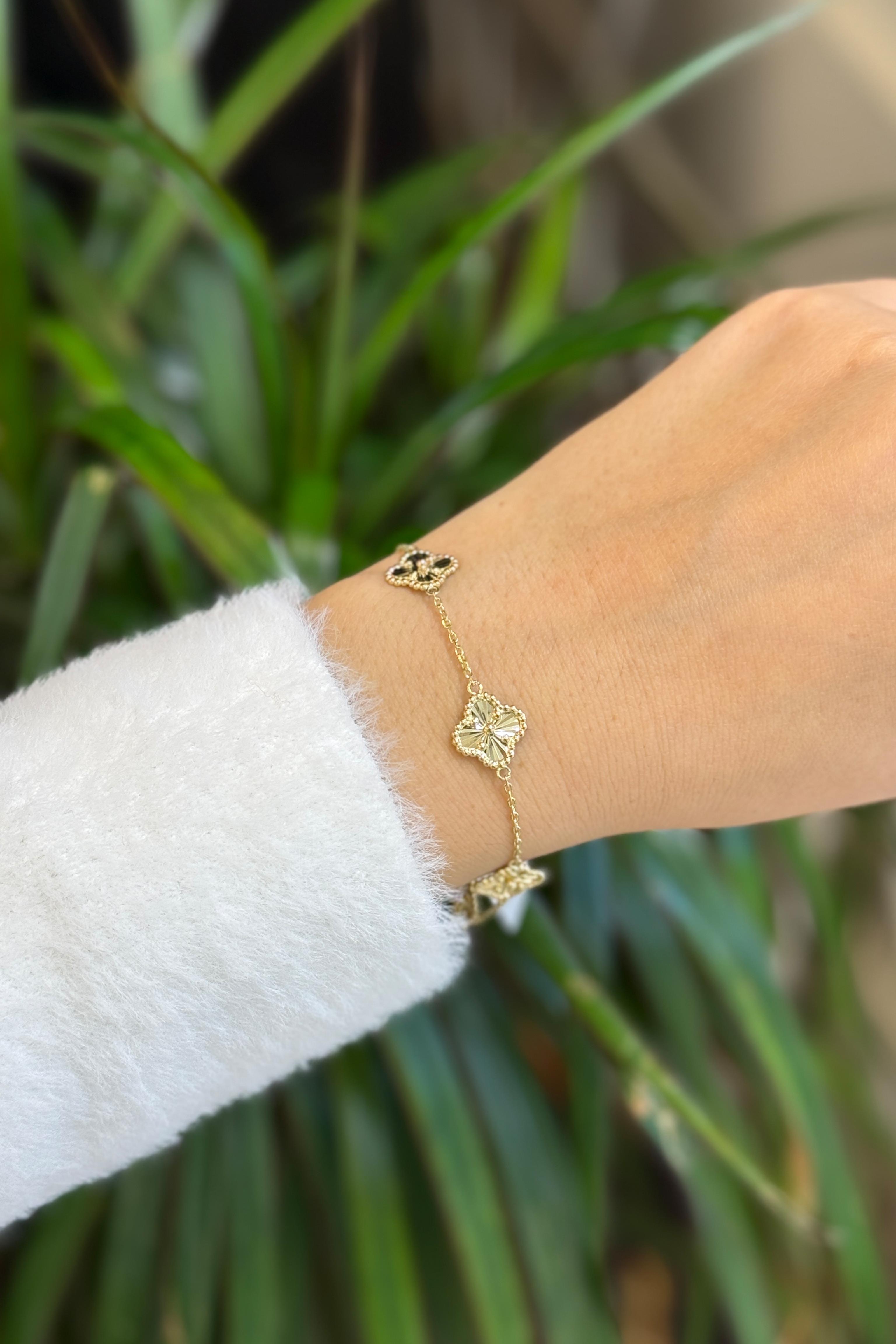 Yonca Motif Gold Pres Künye