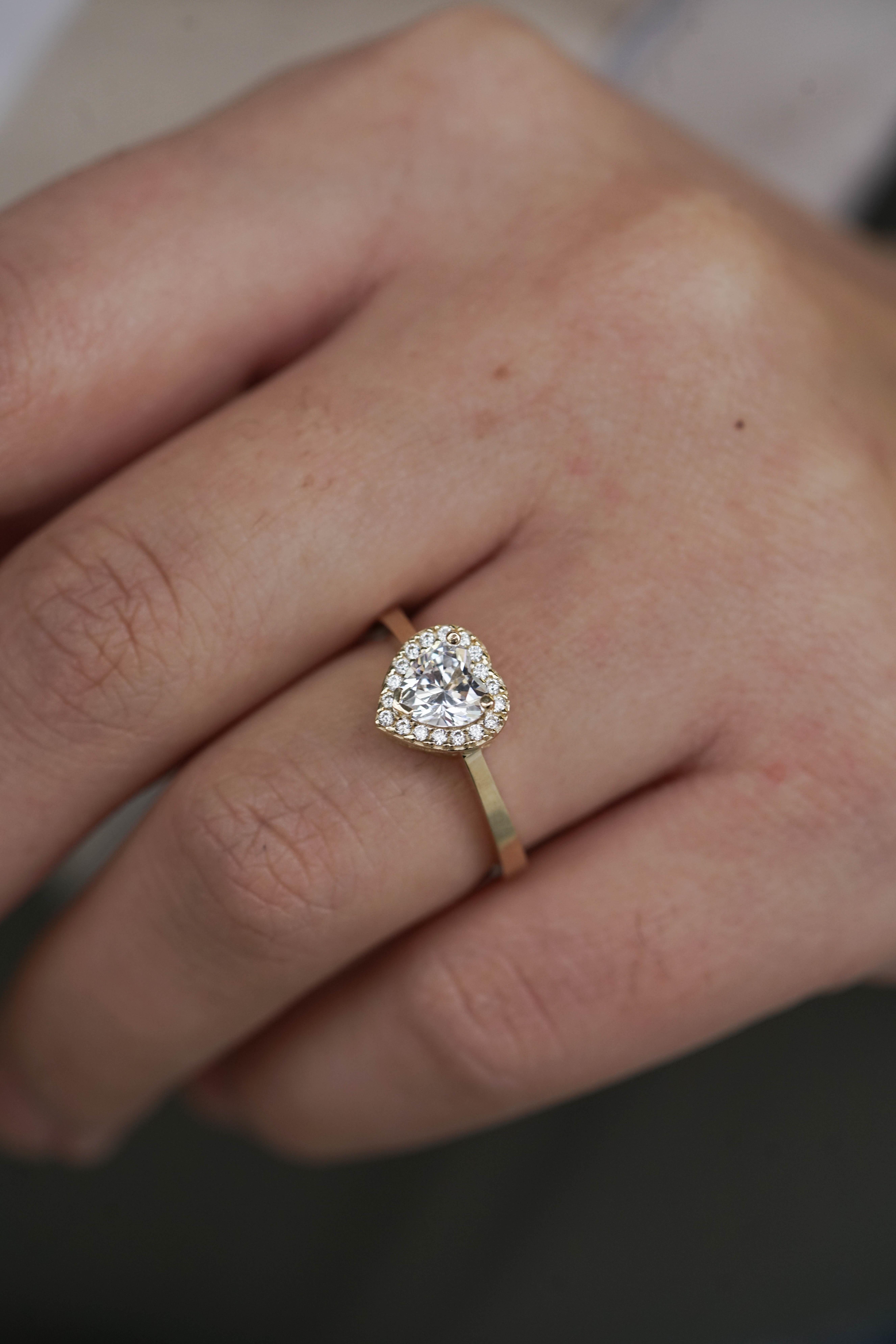 Kalp Model Baget Yüzük