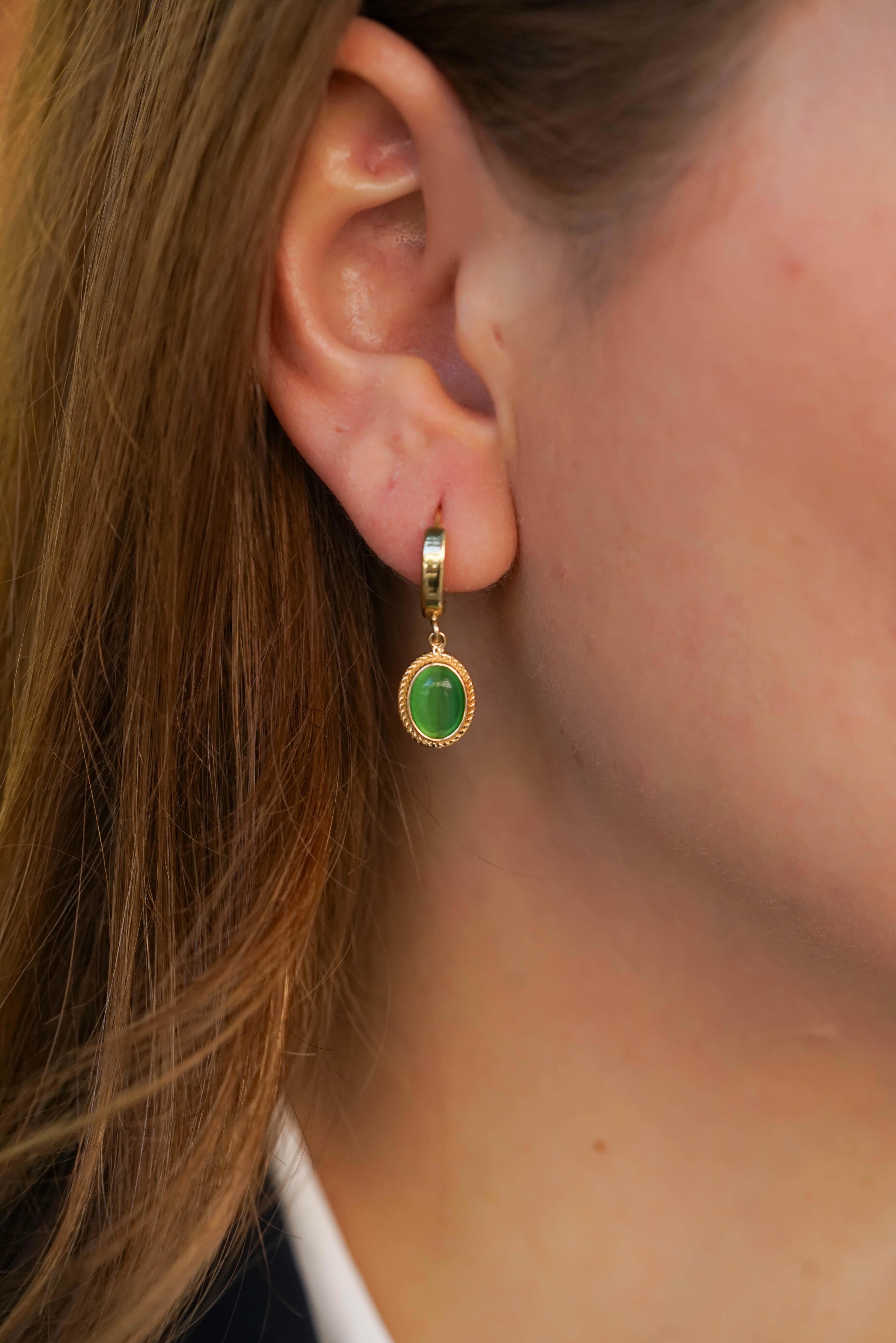 Renkli Taş Halka Küpe