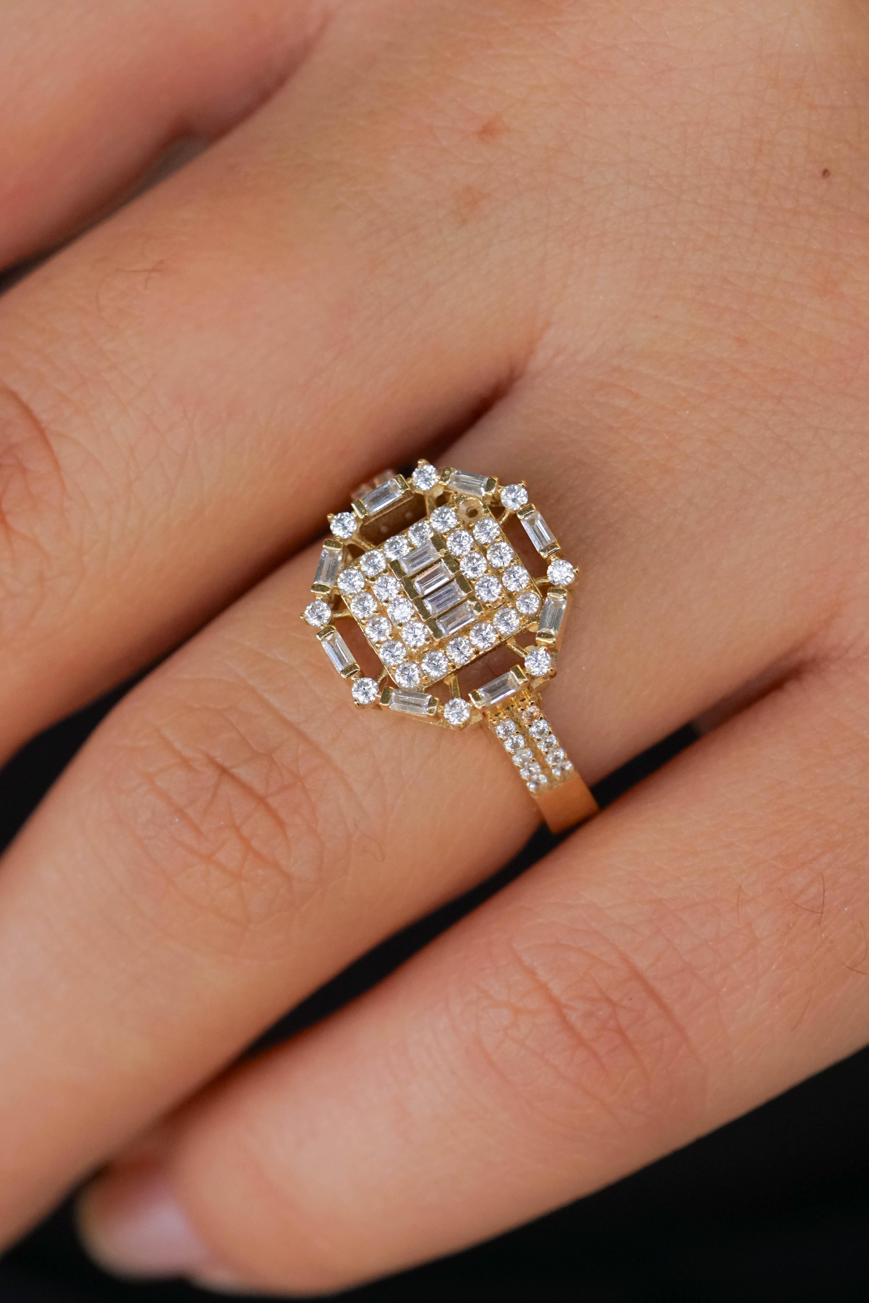 Taşlı Baget Yüzük