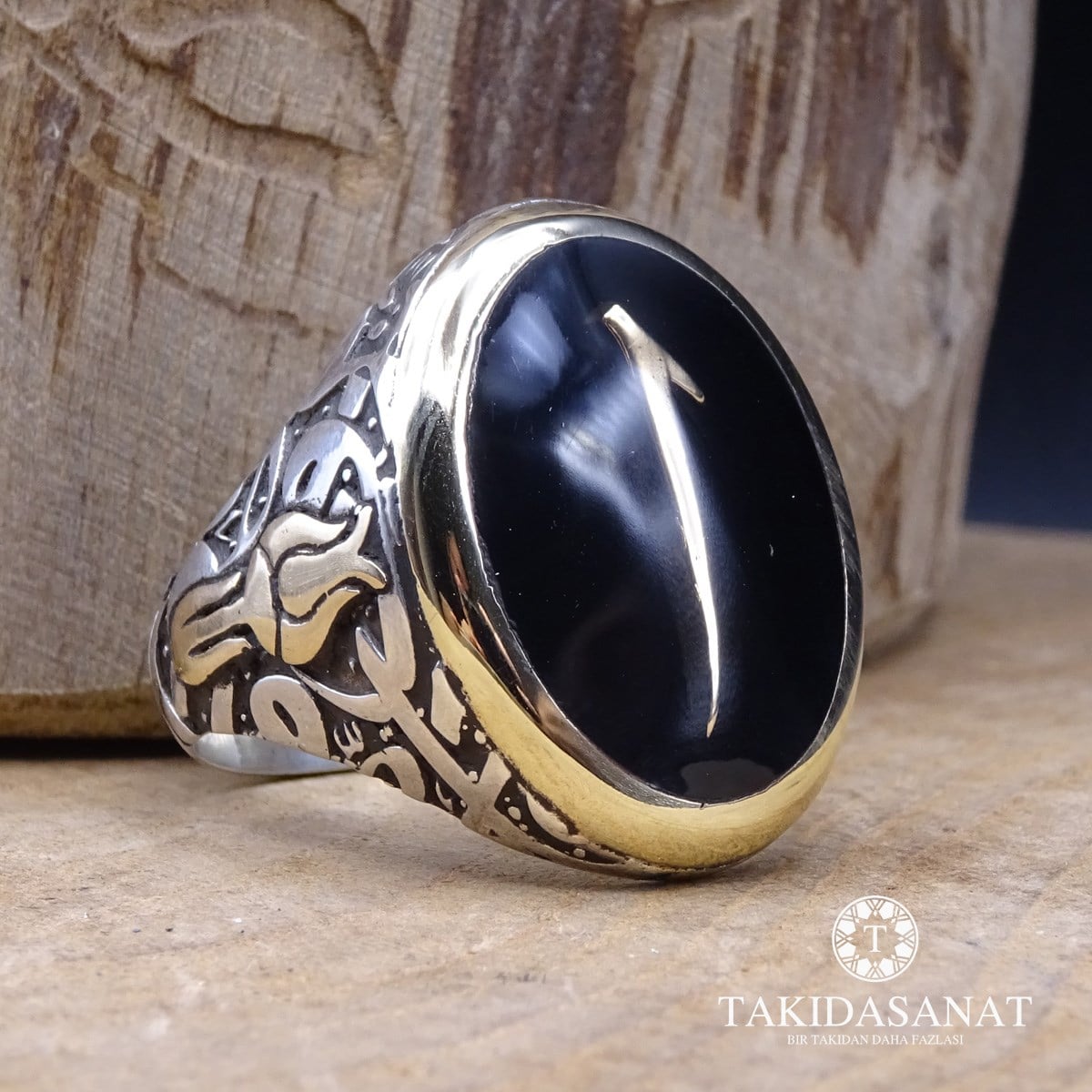 Elif Harfi Yazılı Gümüş Yüzük