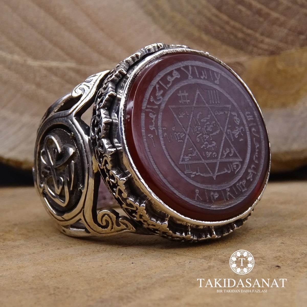 Kişiye Özel El Yapımı Akik Taşlı Yüzük