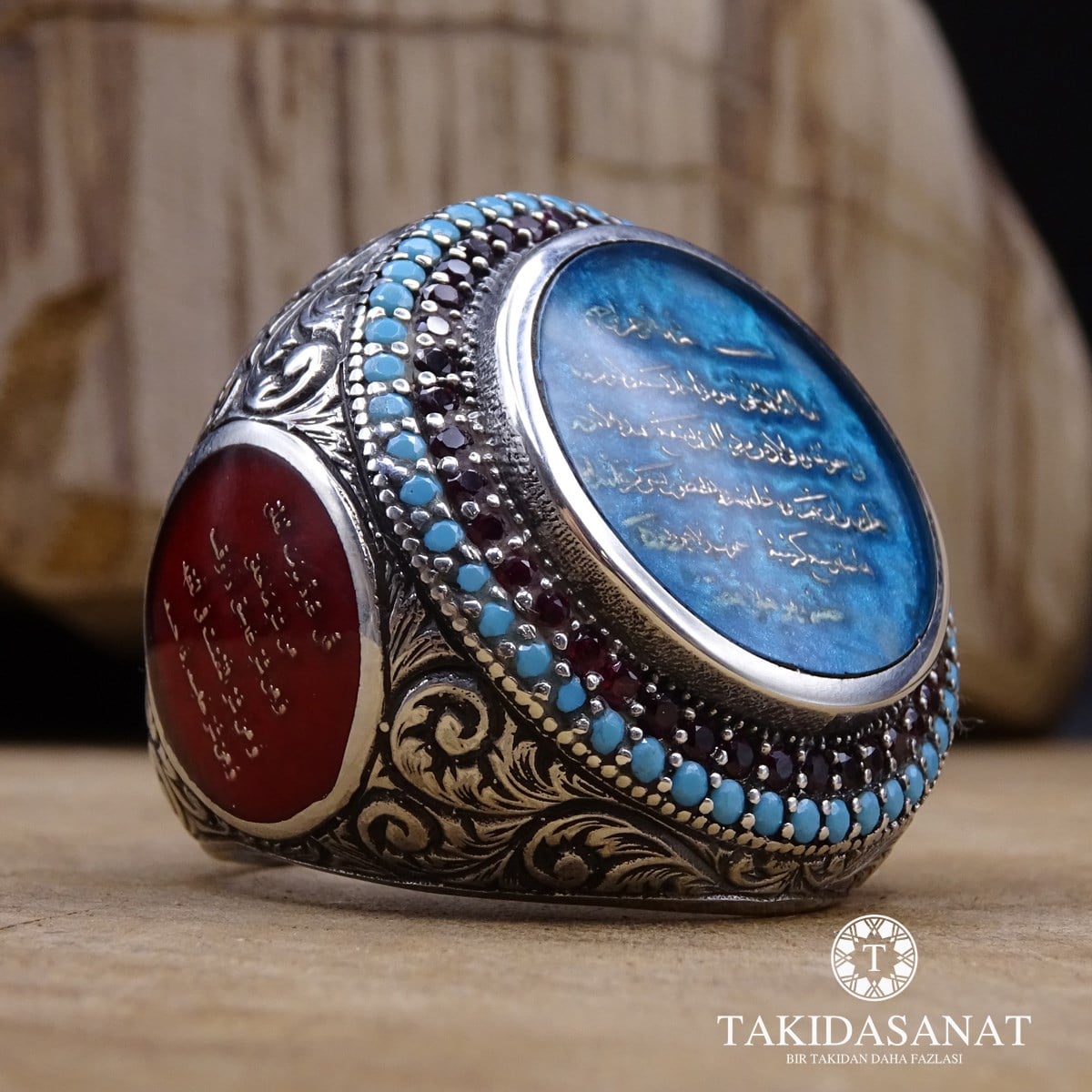 Ayetel Kursi Yazılı Gümüş Saltanat Yüzüğü