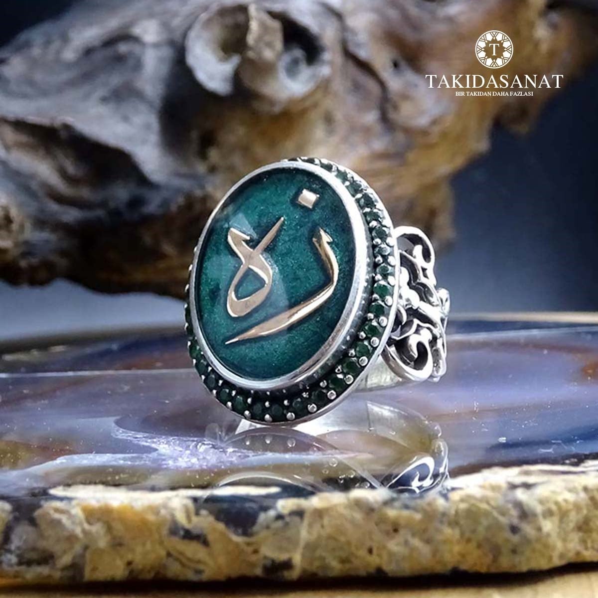 Kişiye Özel İsim Yazılı El Yapımı Gümüş Kadın Yüzük