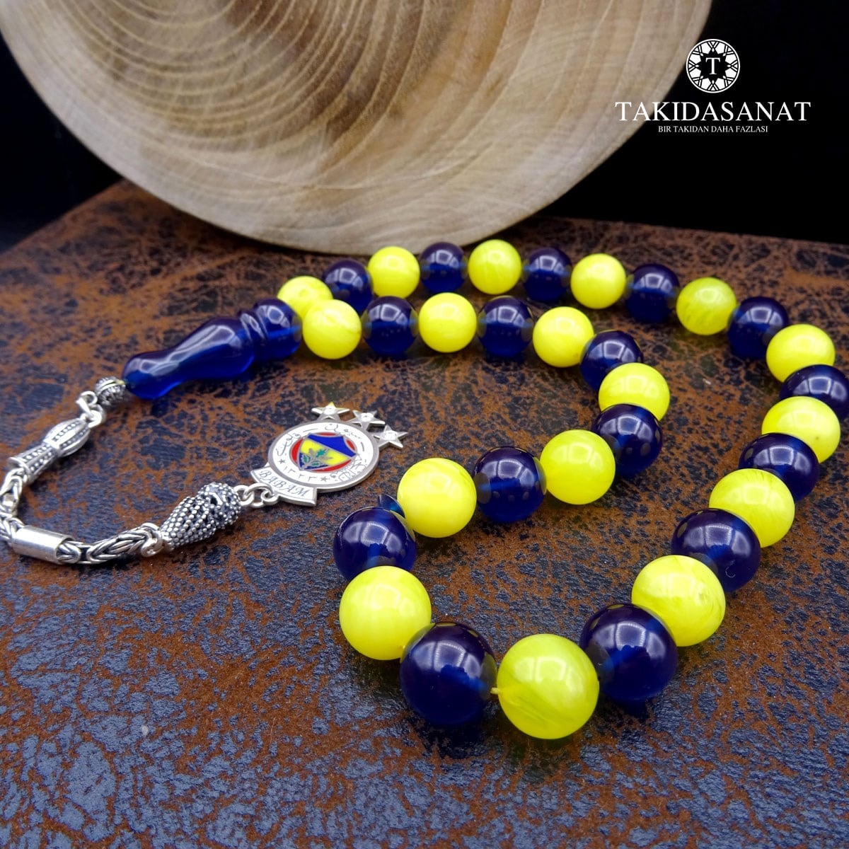 Pırlantalı Fenerbahçe Kehribar Tesbih 