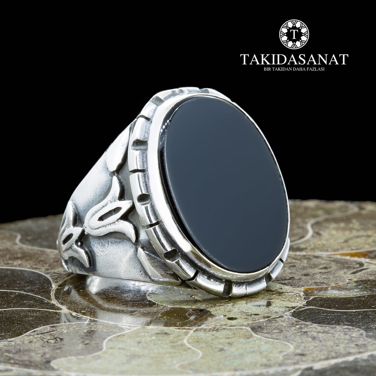 Akik Taşlı El Yapımı Gümüş Yüzük