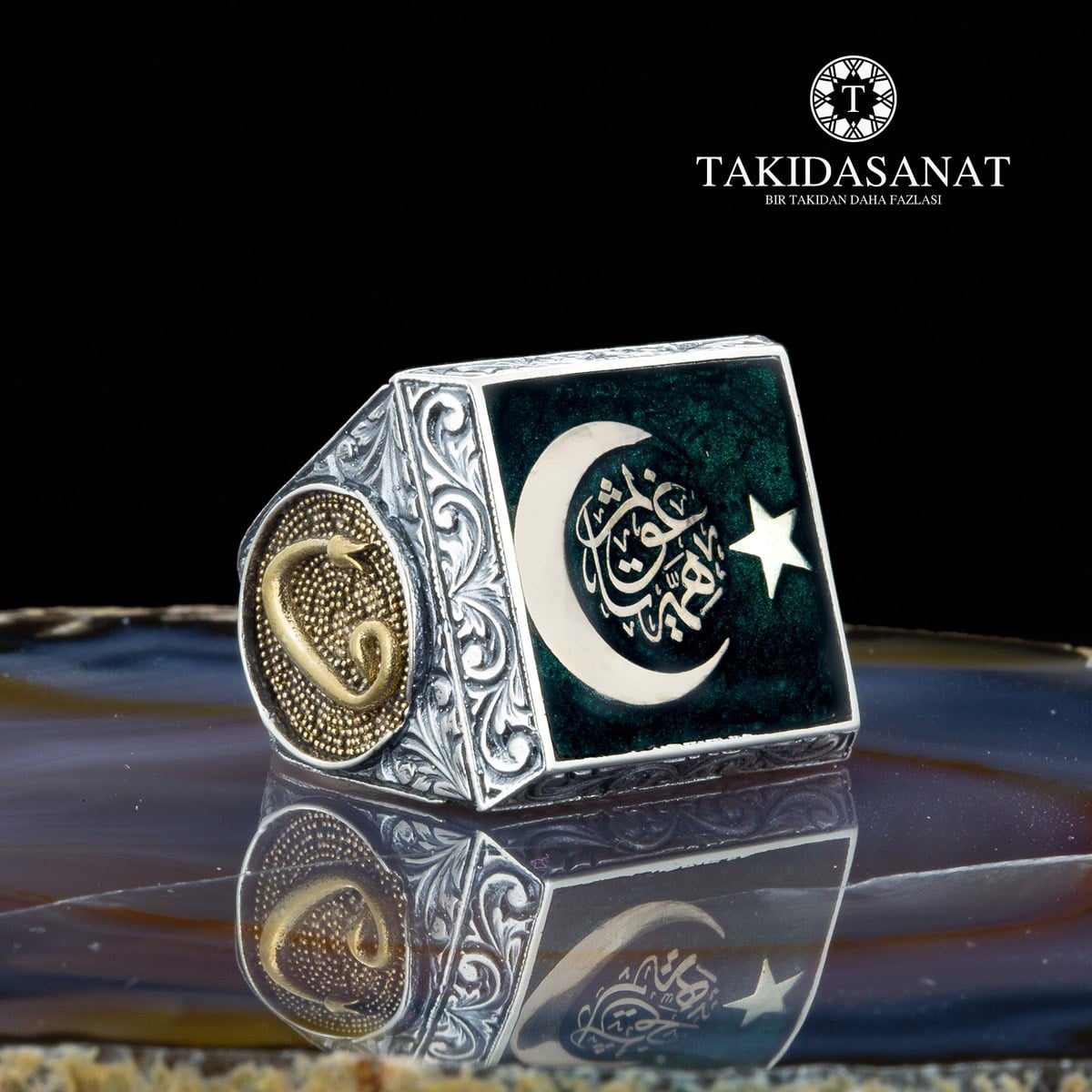 Özel İsim Yazılı Gümüş Koleksiyon Yüzük