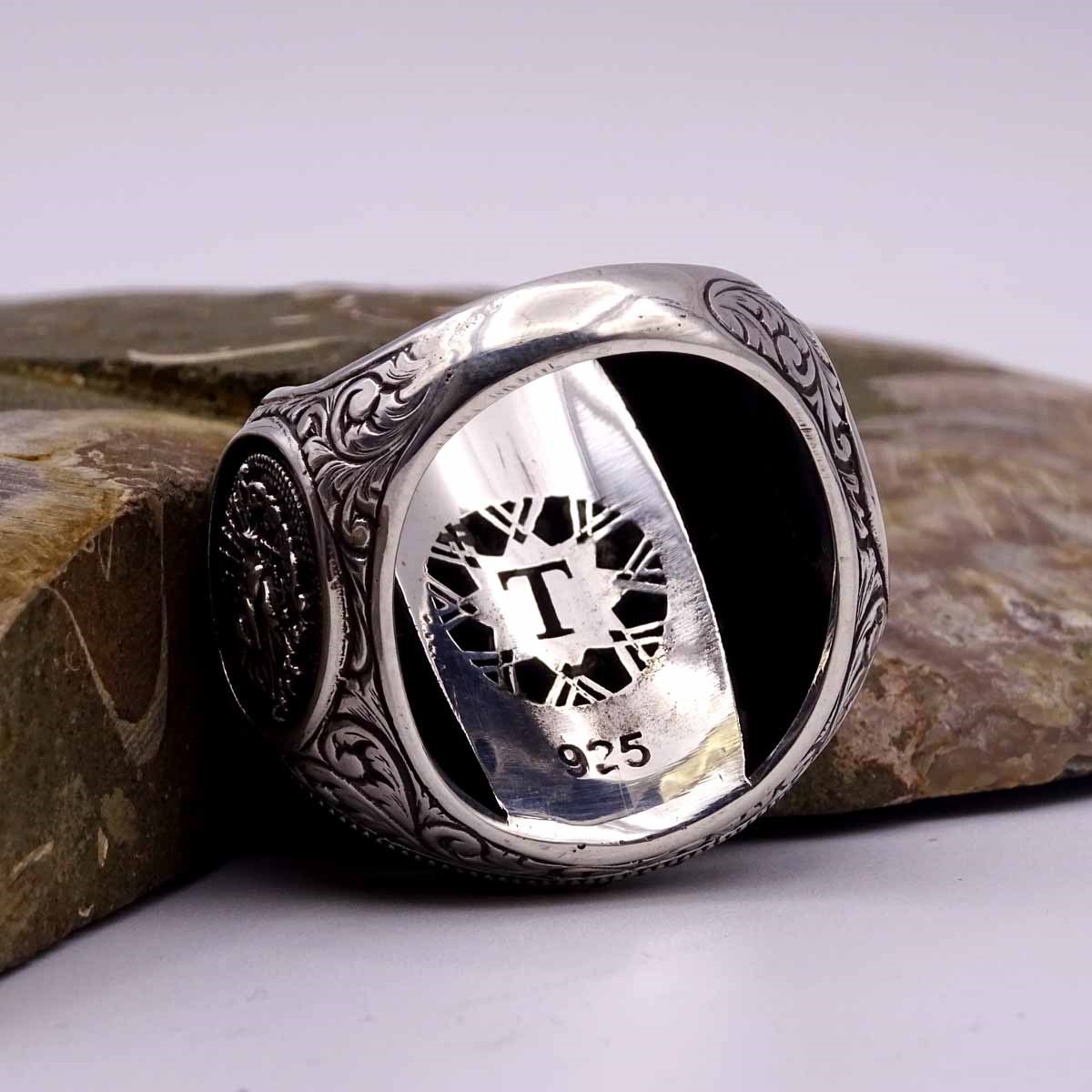 BJK Logolu Çok Özel Bir Gümüş Saltanat Yüzüğü - Takıda Sanat