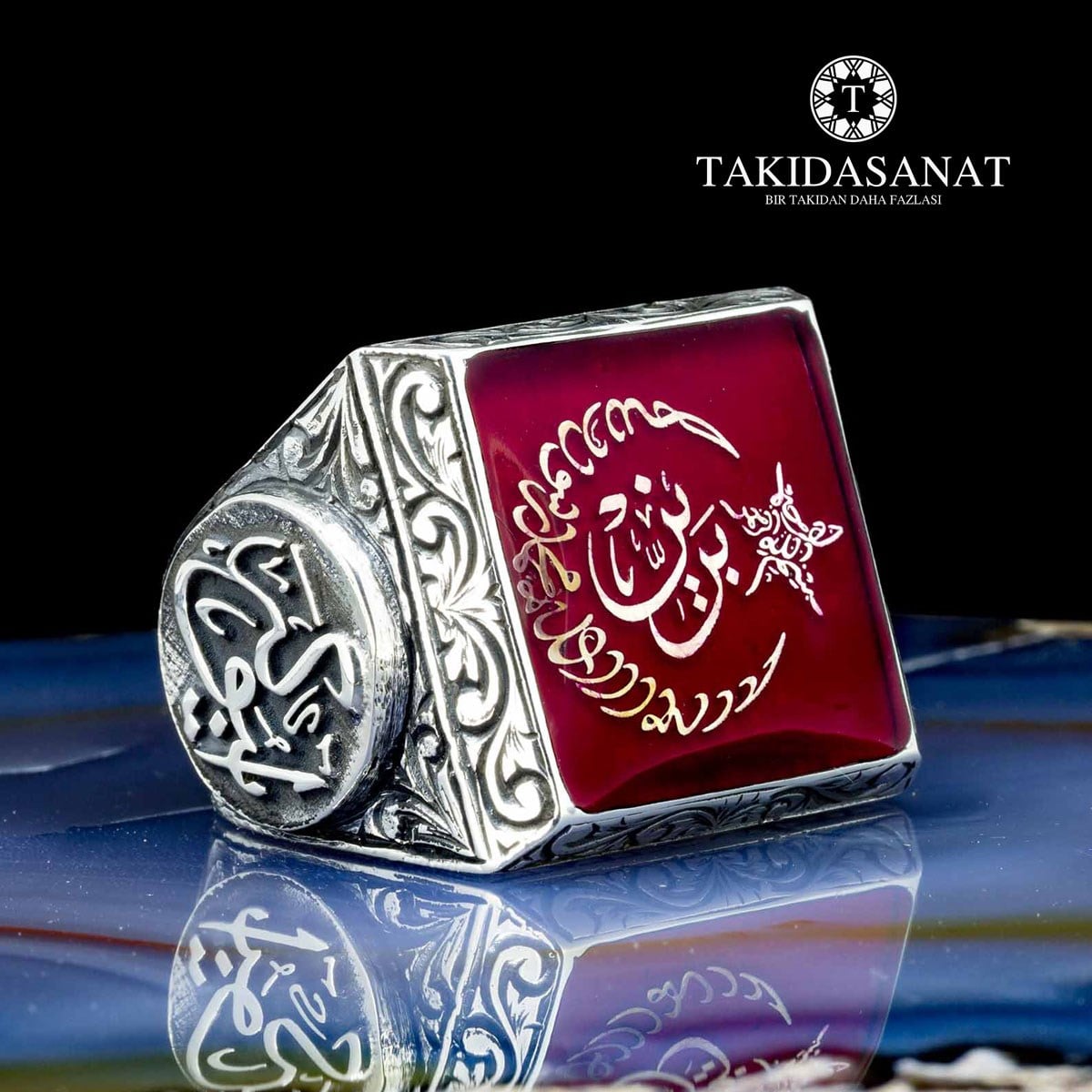 Özel İsimler Yazılı Kalemişi Gümüş Yüzük