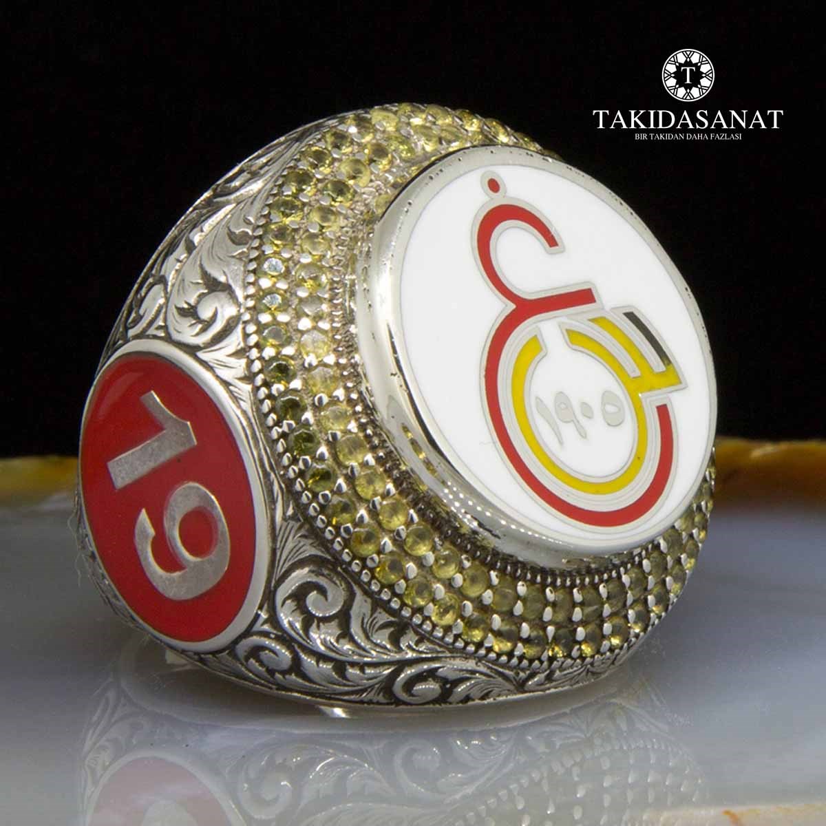 Orjinal "GS" Logolu Çok Özel Gümüş Saltanat Yüzüğü - Takıda Sanat