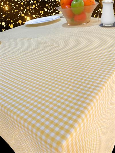 Enoteks Sarı Küçük Kare Desen Pötikareli Masa Örtüsü, Sofra Bezi, Piknik Örtüsü