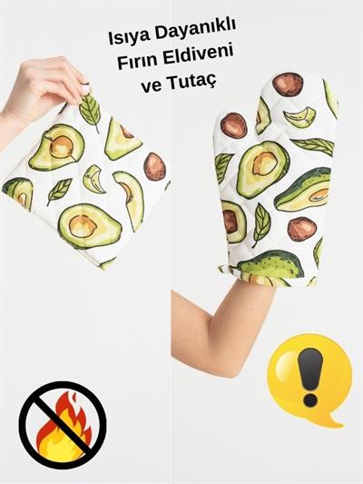Isıya Dayanıklı Fırın Eldiveni Ve Tutacak Yeşil