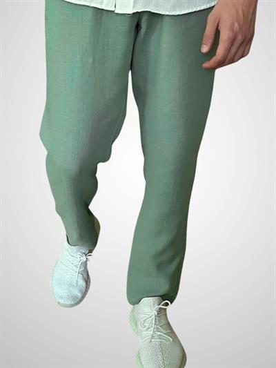 Müslin Kumaş Erkek Pantolon %100 Pamuk Petrol