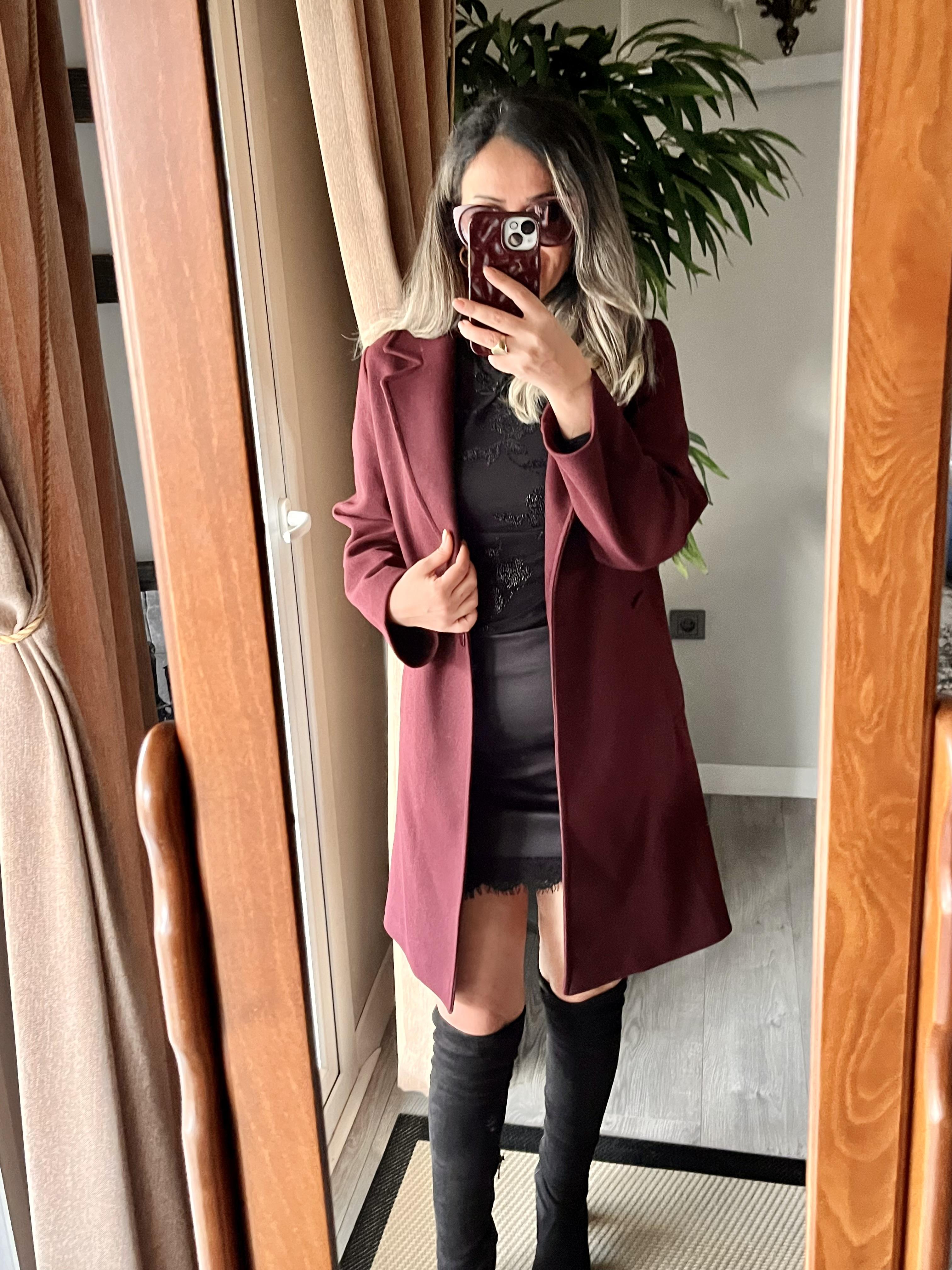 Astarsız Bordo Kaşe Ceket