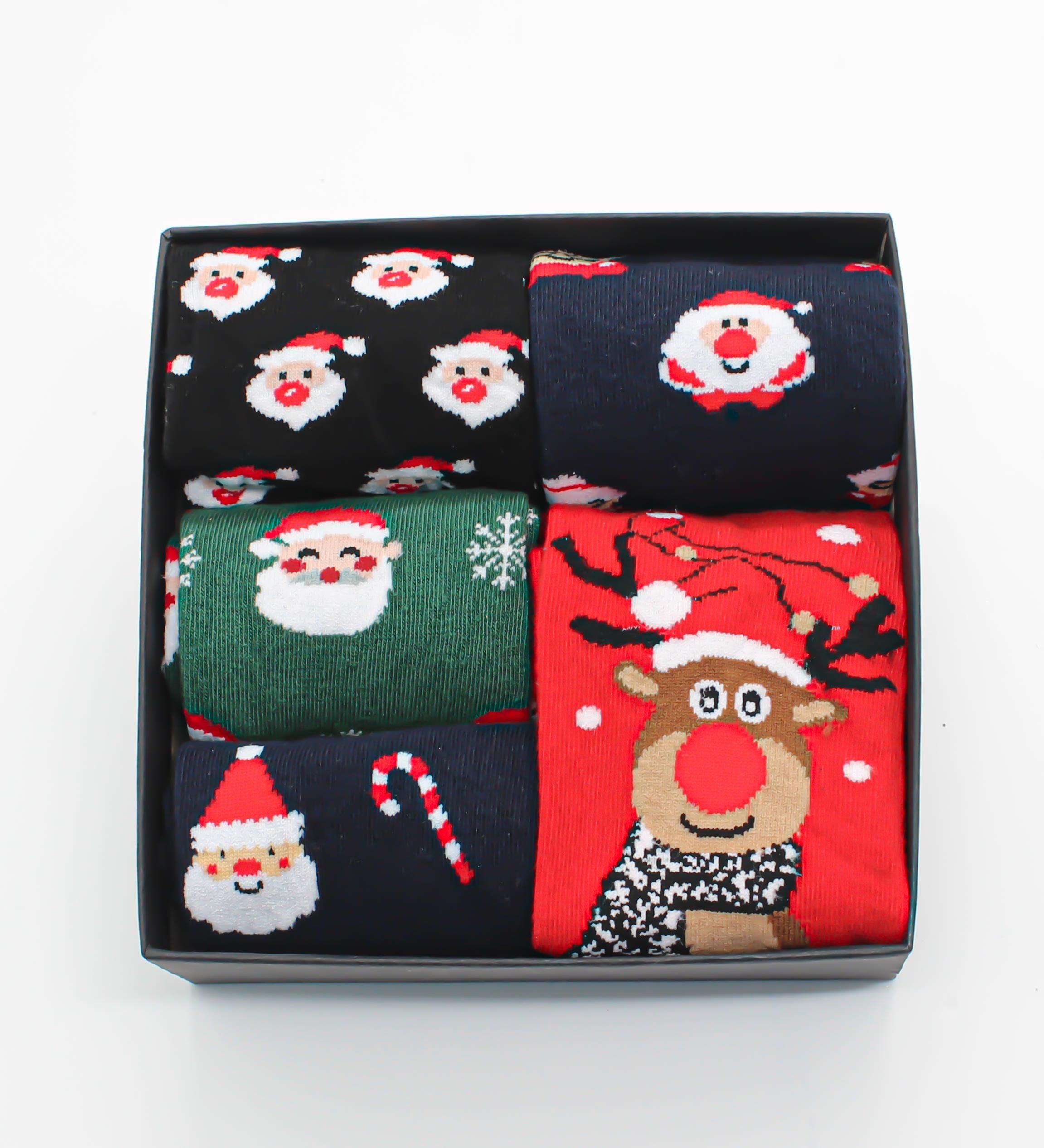 36-42 Numara 5'li Yılbaşı Temalı Çorap Hediye Seti