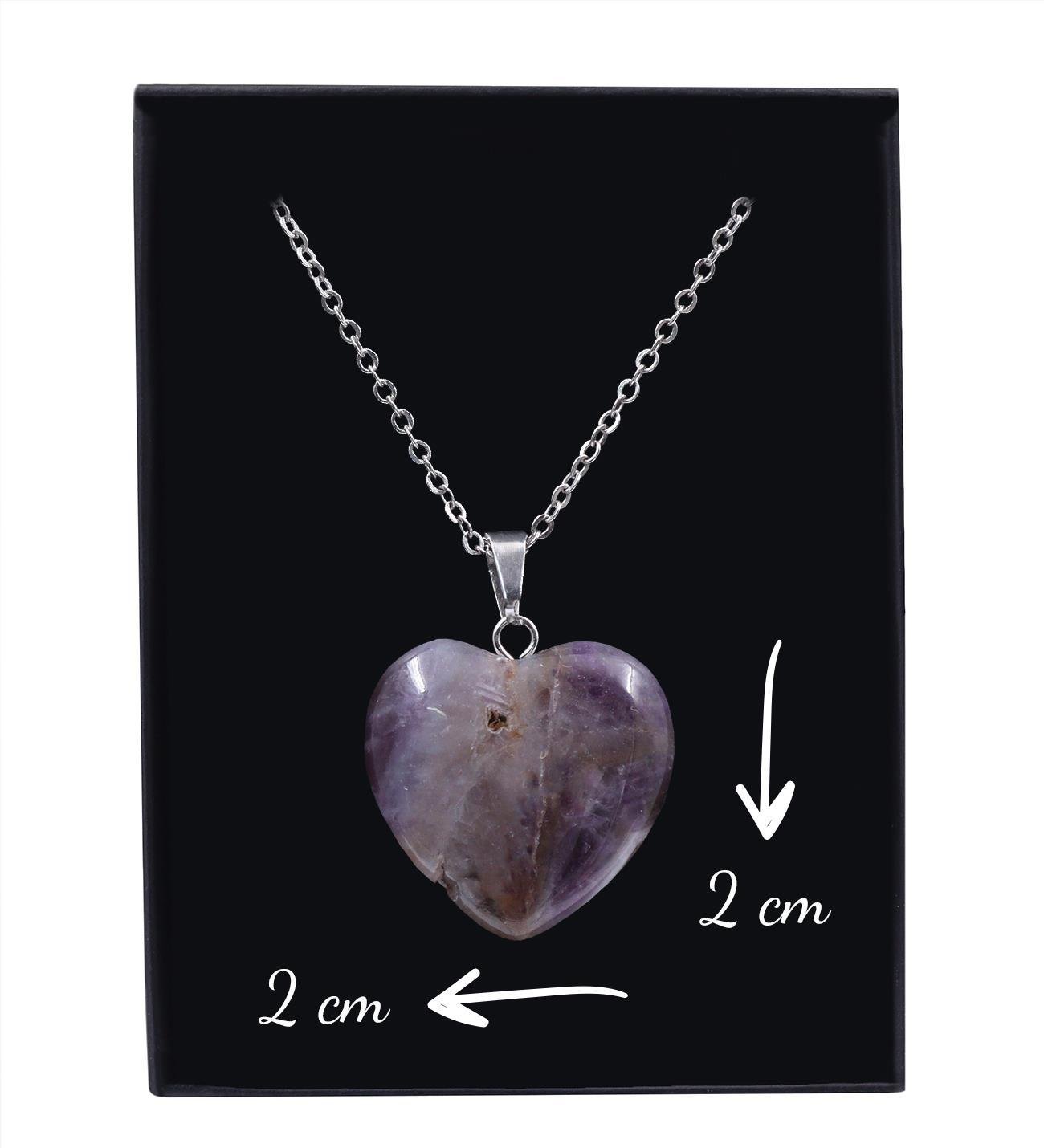 Ametist Taşı Kalp Kolye
